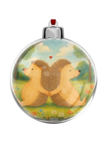 Mr. & Mrs. Panda deko kugel Igel händchenhaltend Design ohne Spruch in Weiß