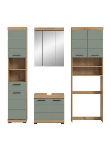 xonox.home Badkombination in Artisan Eiche/Salbei - (B) 190 x (H) 191 x (T) 34