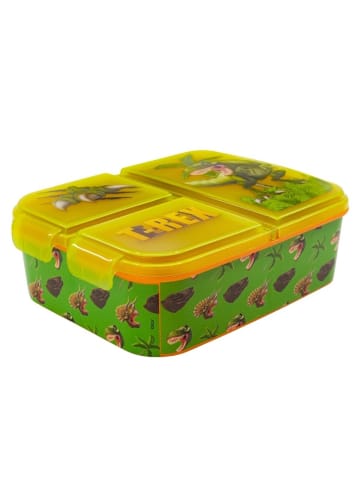 COFI 1453 Trex-Kinder Brotdose – Lunchbox mit 3 Fächern & tollem Design in Grün