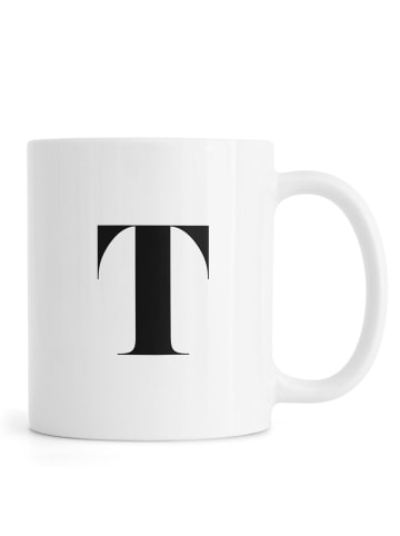 Juniqe Tasse "T" in Schwarz & Weiß