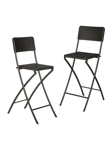 relaxdays 2 x Barhocker in Schwarz - (B)44 x (H)115 x (T)63 cm
