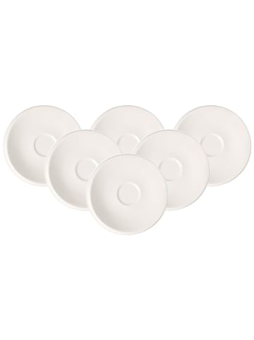 Villeroy & Boch 6er Set Mokka- / Espressountertasse NewMoon ø 13 cm weiß in weiß