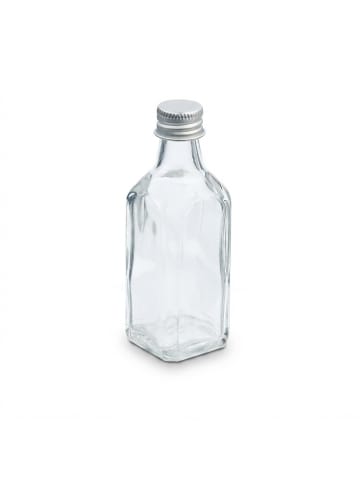 relaxdays 25 x kleine Flaschen in Transparent/ Silber - 50 ml