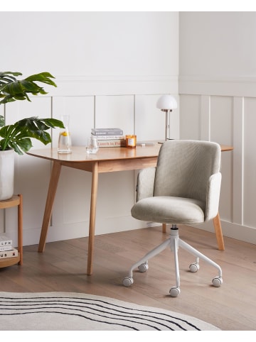 Beliani Bürostuhl DRYDEN in Beige/Weiß - (W) 60 x (H) 84 x (L) 60 cm