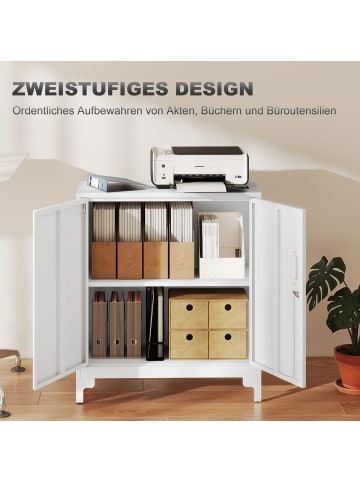 HOMCOM Metallschrank-80L x 35B x 91H cm-Weiß