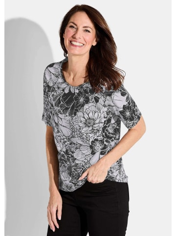 GOLDNER Shirt in schwarz / weiß / gemustert