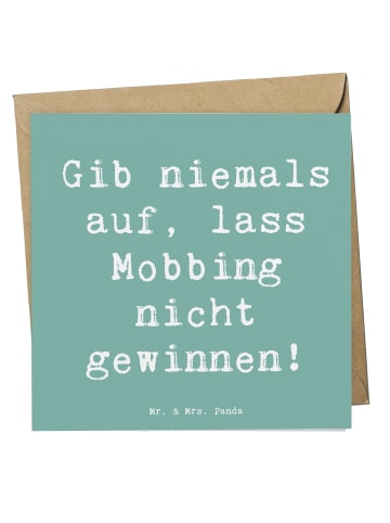 Mr. & Mrs. Panda Glückwunschkarte Spruch Mobbing bewältigen mit ... in Meeresbrise