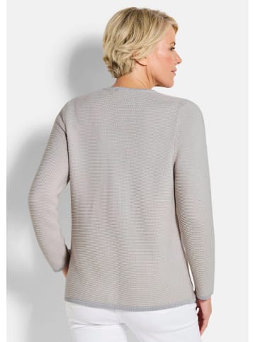 GOLDNER Cardigan Elegante Strickjacke mit Taschen in stein / gemustert
