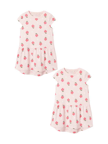 name it Kleid 2er-Set kurzarm Baumwolle kurzes Kinder Midi Dress in Pink-2