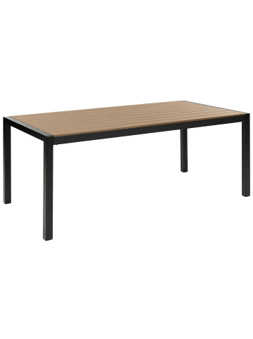 Beliani Gartentisch VERNIO in Braun/Schwarz - (W) 90 x (H) 76 x (L) 180 cm