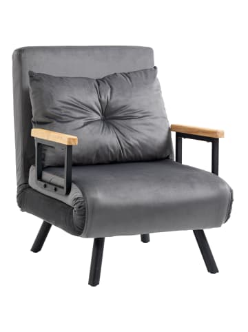 HOMCOM Schlafsofa in Dunkelgrau 63L x 73B x 81H cm