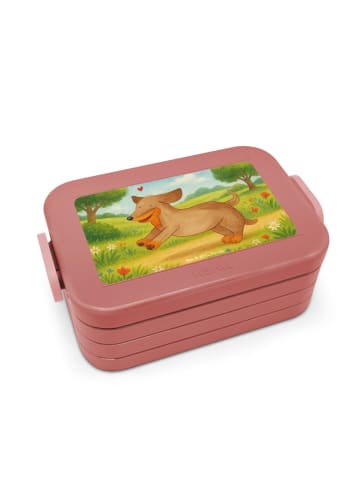Mr. & Mrs. Panda Lunch Box Hund Dackel Design ohne Spruch in Rot Pastell
