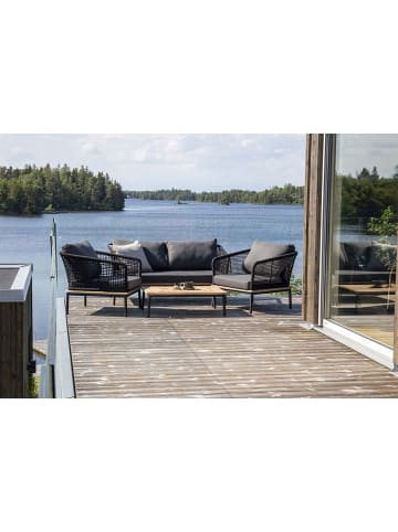 ebuy24 Lounge-Set Andorra 4-teilig Schwarz 60 x 90 cm