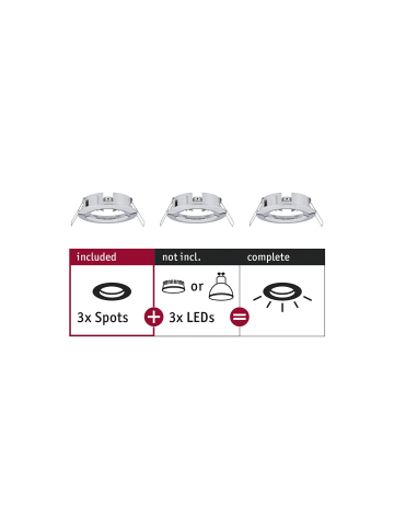 paulmann Einbauleuchten Choose 3er Spot starr in Chrom - Ø78mm