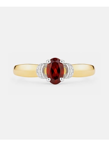 Diamant L'éternel Ring, mit Granat, 375 Gelbgold