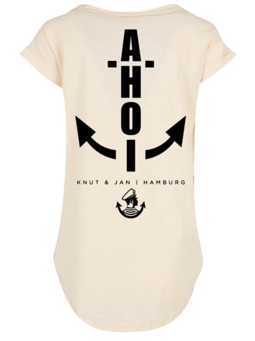 F4NT4STIC Long Cut T-Shirt Ahoi Anker Knut & Jan Hamburg in Whitesand