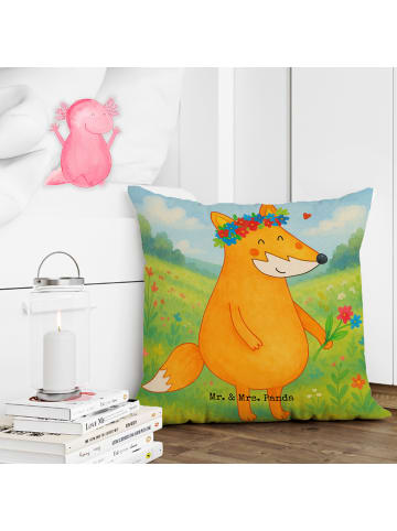 Mr. & Mrs. Panda kissen für sofa Fuchs Blumen Design ohne Spruch in Weiß