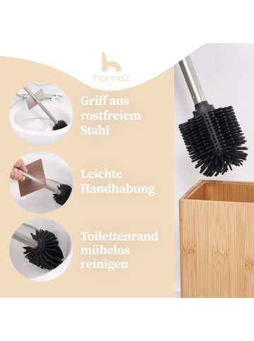HENNEZ Toilettenbürste Bambus  Braun
