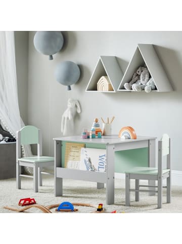 SoBuy Kinder-Tischstuhl-Set in Hellgrau - (W) 60 x (H) 48 x (L) 60 cm