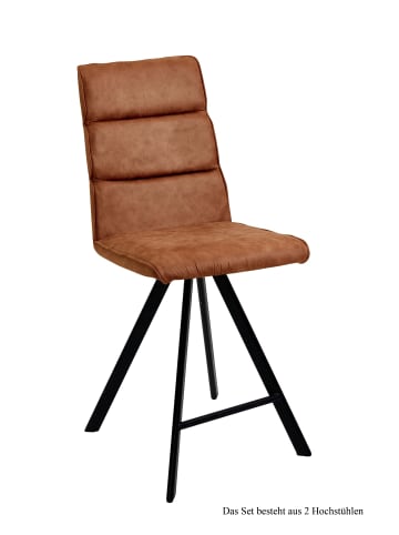 58 aufm Kessel THEKENSTUHL drehbar (2er-Set) Devinne 47x109x60 Schwarz/Cognac