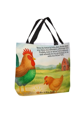 Mr. & Mrs. Panda Reisetasche Hahn Korn Design mit Spruch in Weiß