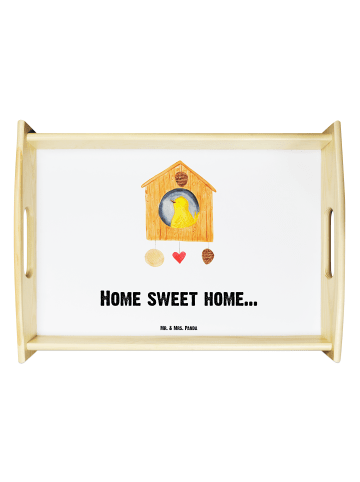 Mr. & Mrs. Panda Sofa Tablett Vogelhaus Home mit Spruch in Weiß