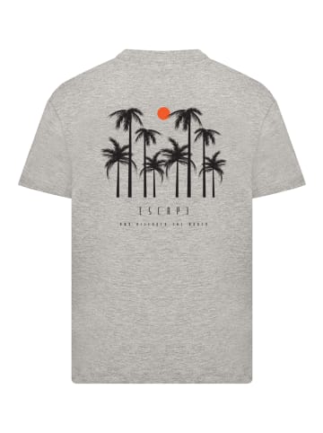 F4NT4STIC T-Shirt Escape Discover the World Palm Trees in grau meliert