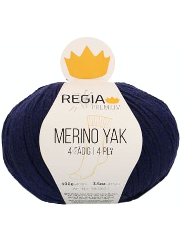 Regia Handstrickgarne Premium Merino Yak, 100g in Königsblau meliert