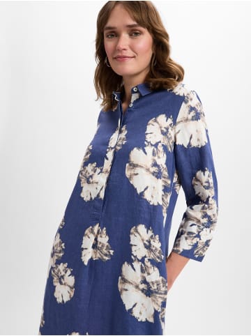 Franco Callegari Leinenkleid in blau ecru - 0045