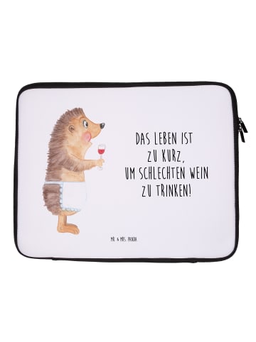 Mr. & Mrs. Panda Notebook Tasche Igel Wein mit Spruch in Weiß