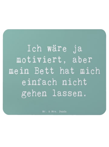 Mr. & Mrs. Panda Mauspad Spruch Motivationsbett mit Spruch in Meeresbrise