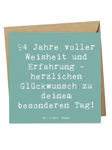 Mr. & Mrs. Panda Deluxe Karte Spruch 94. Geburtstag mit Spruch in Meeresbrise