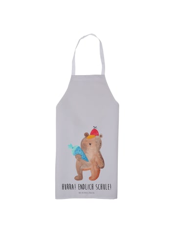 Mr. & Mrs. Panda Backschürze Bär Schultüte mit Spruch in Grau Pastell