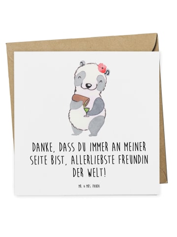Mr. & Mrs. Panda Deluxe Karte Beste Freundin mit Spruch in Weiß