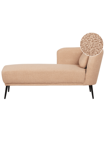 Beliani Chaiselongue ARTHEZE in Beige/Schwarz - (W) 148 x (H) 70 x (L) 64 cm