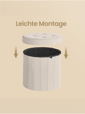 SONGMICS Sitzhocker Minota in Cappuccinobeige - (B)46 x (H)45 x (T)46 cm