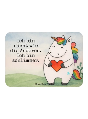 Mr. & Mrs. Panda Kühlschrankmagnet Einhorn Herz Design mit Spruch in Weiß