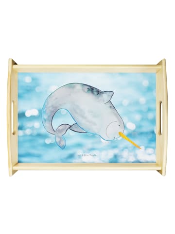 Mr. & Mrs. Panda Serviertablett Narwal ohne Spruch in Oceanblue
