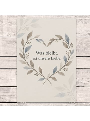 Kondolenzkarte Äste zeitlos Design mit Spruch in Weiß