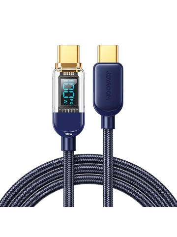 COFI 1453 Smartphone Kabel Ladekabel Datenkabel 100W USB-C auf USB-C Kabel 1,2m in Blau