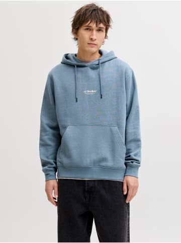 Jack & Jones Kapuzenpullover Kängurutasche Rippbündchen Kordel in Blau-2