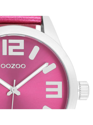 Oozoo Analog-Armbanduhr Oozoo Timepieces pink extra groß (ca. 46mm)