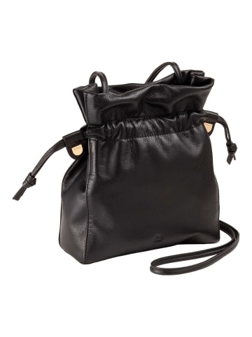 DuDu Umhängetasche Leder 18 cm schwarz