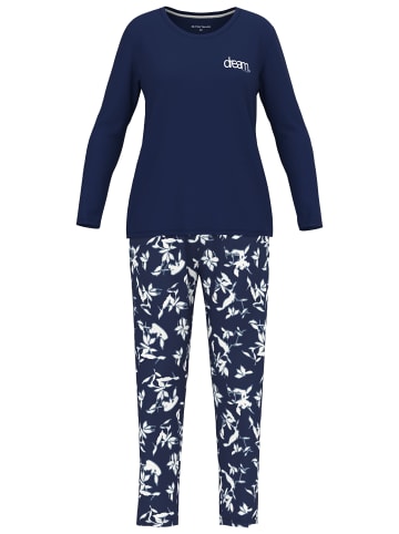Tom Tailor Pyjama Sitia in blau-dunkel-Allover