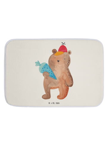 Mr. & Mrs. Panda Badezimmerteppich Bär Schultüte ohne Spruch in Weiß
