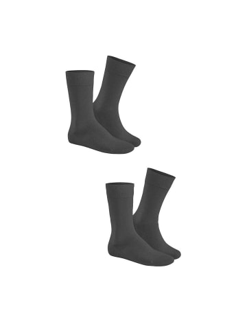 Hudson Socken Only 2-Pack druckfreier Bund in Grau-mel.