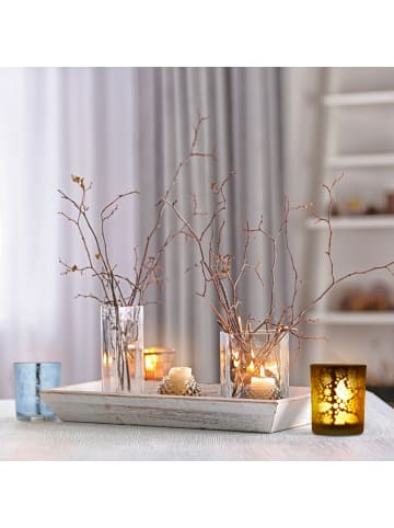 relaxdays 12 x Teelichtgläser in Gold/ Silber