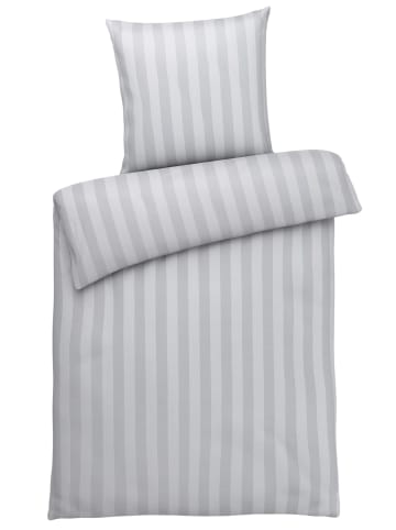Carpe Sonno Damast Bettwäsche 135x200 155x220 gestreift in Grau
