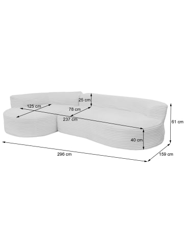MCW Sofa-Garnitur P19, Liegefläche links, Braun