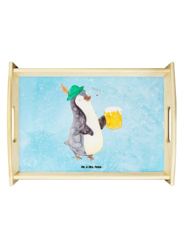Mr. & Mrs. Panda Großes Tablett Pinguin Bier ohne Spruch in Eisblau